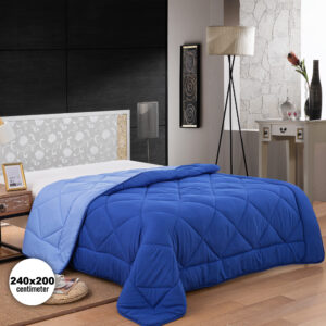 Herzberg HG-2420BCO: Két színű Mikroszálas Paplan – 240x200cm Kék